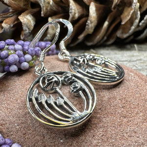 Rose Earrings, Scotland Jewelry, Mackintosh Drop Earrings, Silver Anniversary Gift, Flower Earrings, Nature Jewelry, Art Deco Jewelry