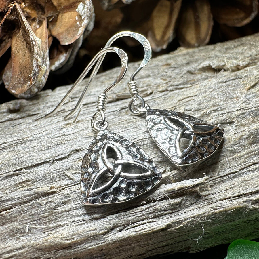 Trinity Knot Earrings, Celtic Jewelry, Irish Jewelry, Celtic Knot Jewelry, Scottish Earrings, Wife Gift, Silver Dangle Earrings, Pagan Gift