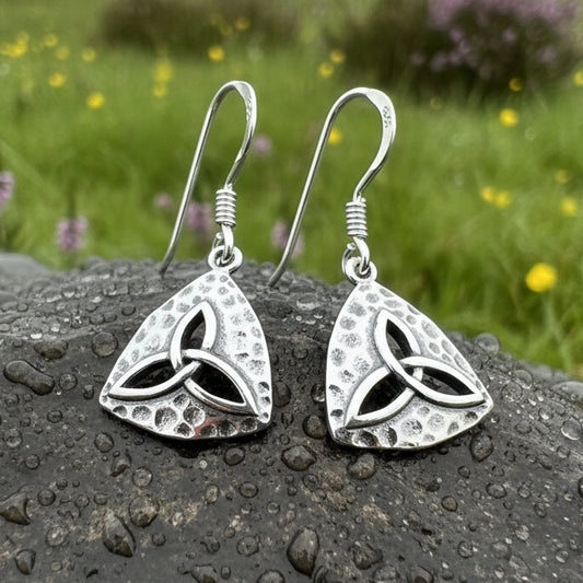 Trinity Knot Earrings, Celtic Jewelry, Irish Jewelry, Celtic Knot Jewelry, Scottish Earrings, Wife Gift, Silver Dangle Earrings, Pagan Gift