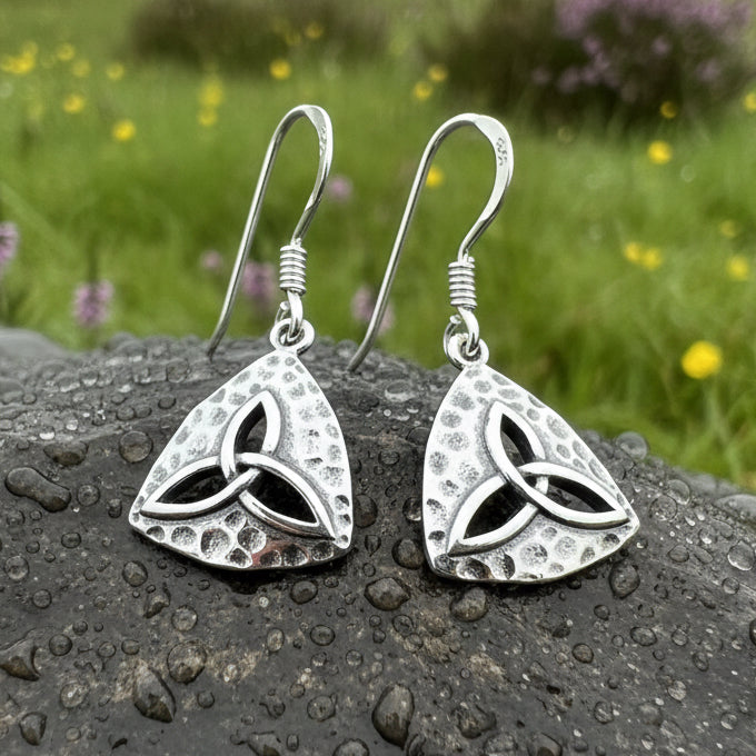 Trinity Knot Earrings, Celtic Jewelry, Irish Jewelry, Celtic Knot Jewelry, Scottish Earrings, Wife Gift, Silver Dangle Earrings, Pagan Gift