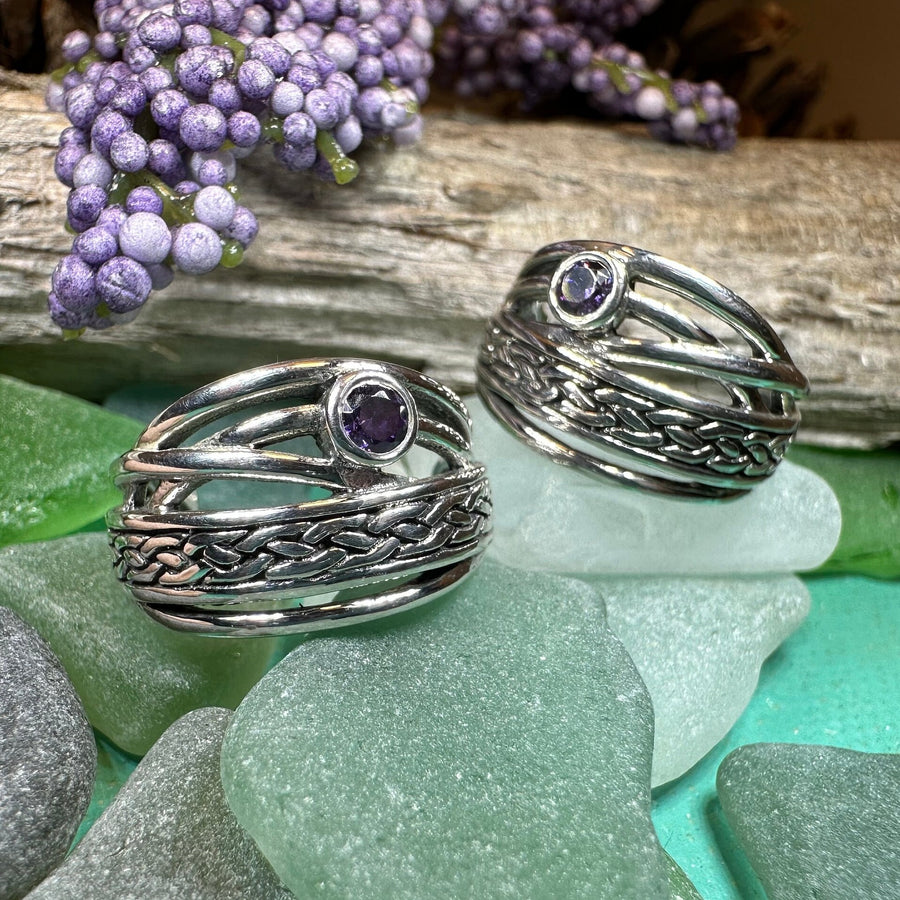 Celtic Hoop Earrings, Irish Jewelry, Scottish Earrings, Mom Gift, Post Back Earrings, Scotland Jewelry, Anniversary Gift, Graduation Gift