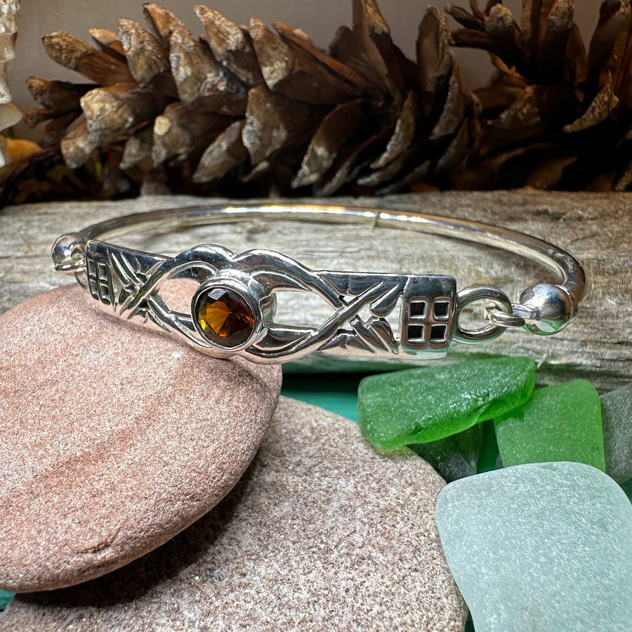 Mackintosh Bracelet, Celtic Jewelry, Scottish Bangle Bracelet, Art Deco Jewelry, Celtic Knot Bracelet, Scotland Gift, Silver Wife Gift