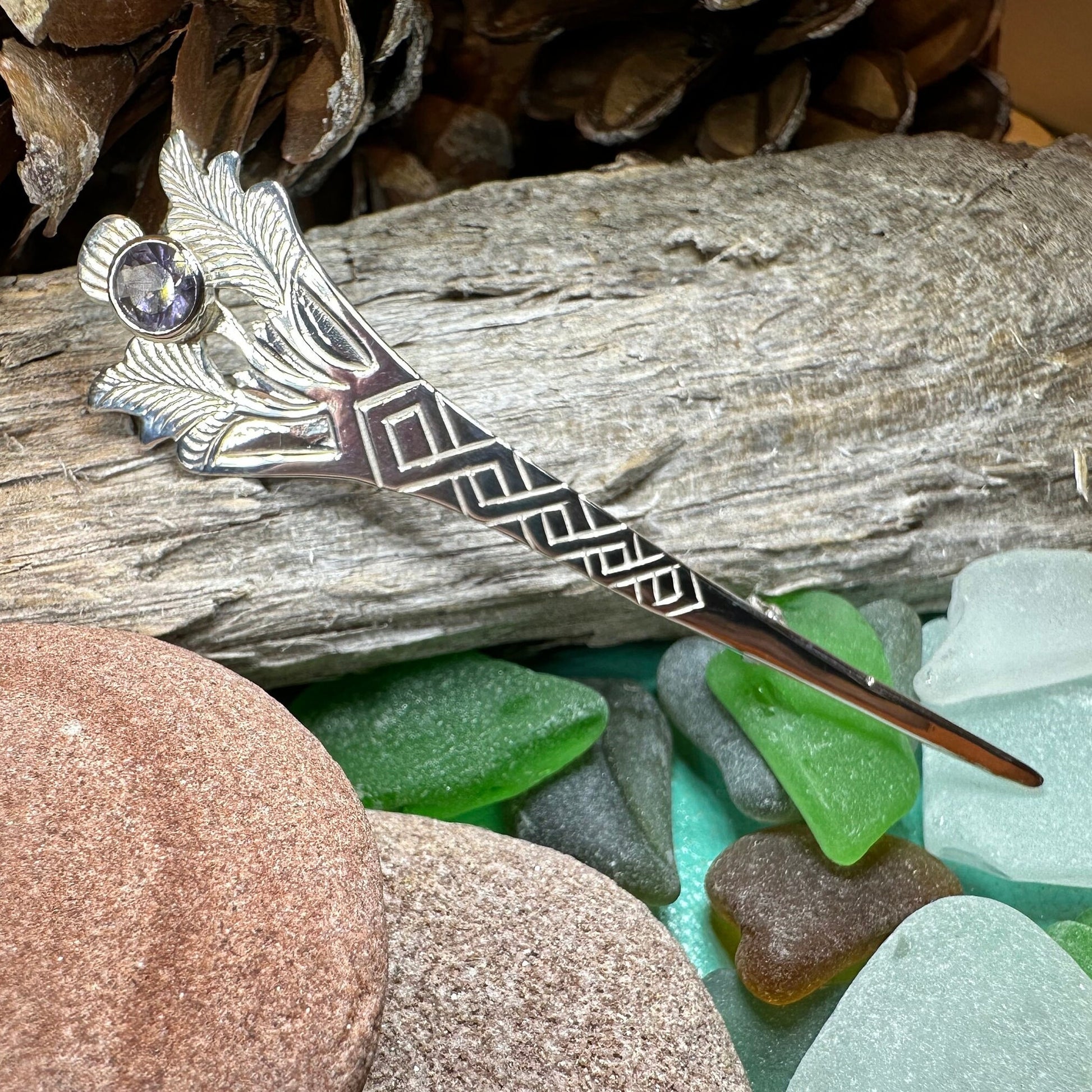 Thistle Kilt Pin, Celtic Brooch, Scotland Jewelry, Scottish Gift, Celtic Wedding, Groom Gift, Thistle Jewelry, Scarf Pin, Silver Celtic Pin