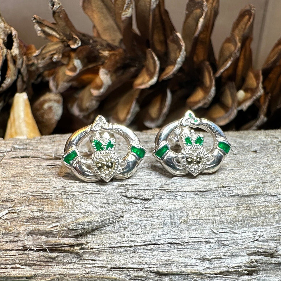 Claddagh Stud Earrings, Celtic Jewelry, Irish Jewelry, Celtic Knot Jewelry, Heart Jewelry, Anniversary Gift, Graduation Gift, Mom Gift