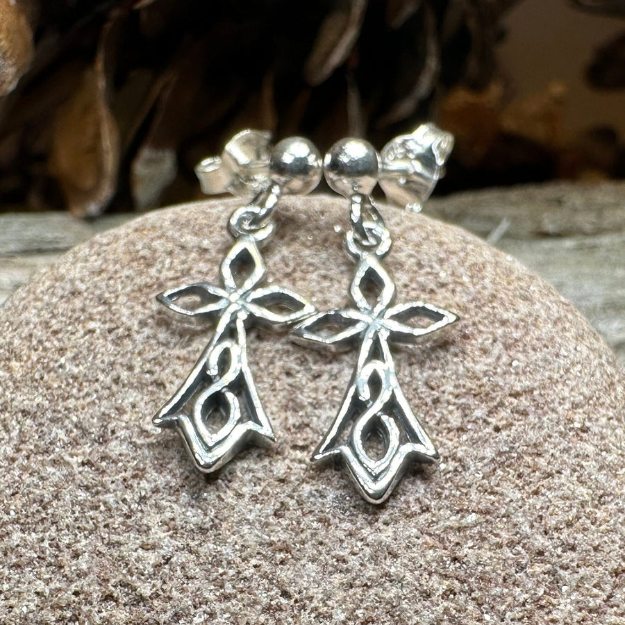 Celtic Cross Earrings, Irish Cross, Religious Jewelry, Post Earrings, Christian Jewelry, Bridal Jewelry, Confirmation Gift, Ireland Gift