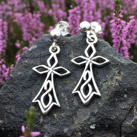 Celtic Cross Earrings, Irish Cross, Religious Jewelry, Post Earrings, Christian Jewelry, Bridal Jewelry, Confirmation Gift, Ireland Gift