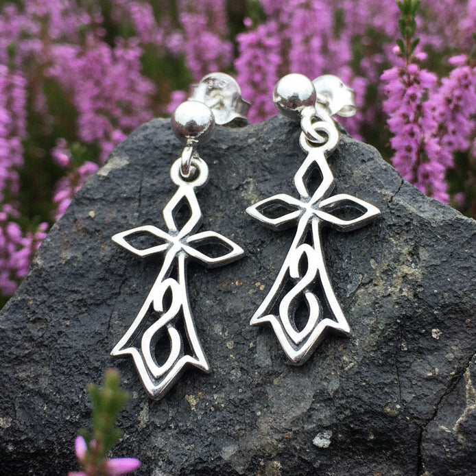 Celtic Cross Earrings, Irish Cross, Religious Jewelry, Post Earrings, Christian Jewelry, Bridal Jewelry, Confirmation Gift, Ireland Gift