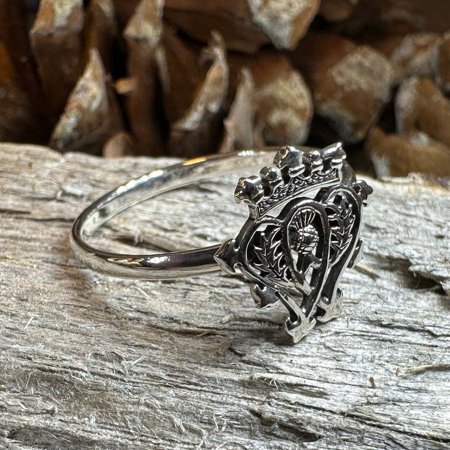 Luckenbooth Ring, Outlander Jewelry, Thistle Ring, Scotland Jewelry, Bridal Jewelry, Sterling Silver, Heart Ring, Promise Ring, Wife Gift
