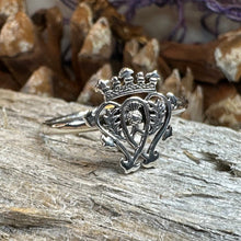 Load image into Gallery viewer, Luckenbooth Ring, Outlander Jewelry, Thistle Ring, Scotland Jewelry, Bridal Jewelry, Sterling Silver, Heart Ring, Promise Ring, Wife Gift
