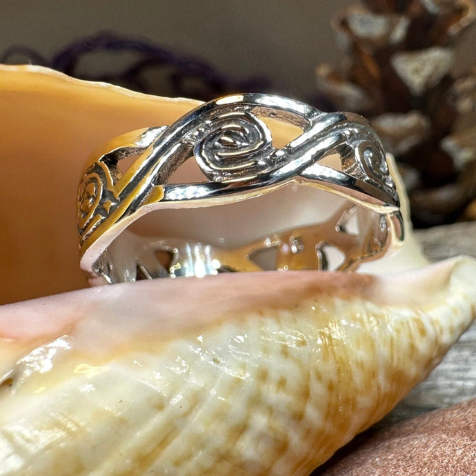 Triple Spiral Ring, Celtic Ring, Irish Jewelry, Celtic Knot Jewelry, Irish Ring, Irish Dance Gift, Celtic Spiral, Pagan Ring, Wiccan Ring