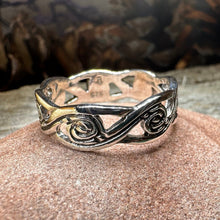 Load image into Gallery viewer, Triple Spiral Ring, Celtic Ring, Irish Jewelry, Celtic Knot Jewelry, Irish Ring, Irish Dance Gift, Celtic Spiral, Pagan Ring, Wiccan Ring
