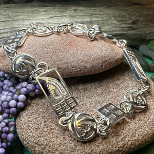Mackintosh Bracelet, Celtic Jewelry, Scottish Bracelet, Art Deco Jewelry, Celtic Knot Bracelet, Scotland Gift, Silver Wife Gift, Mom Gift