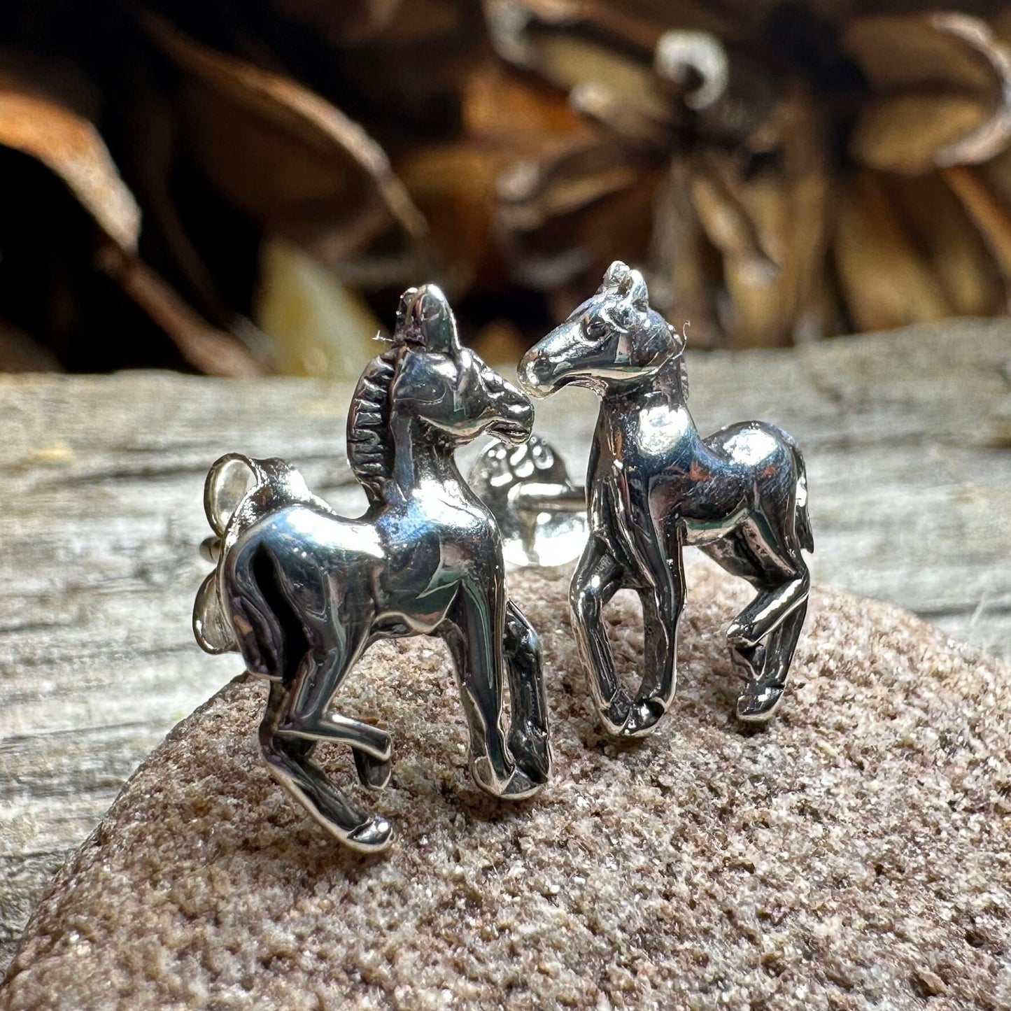 Horse Earrings, Silver Stud Earrings, Equestrian Jewelry, Horse Post Earrings, Horseback Rider Gift, Pony Jewelry, Cool Cowgift Gift