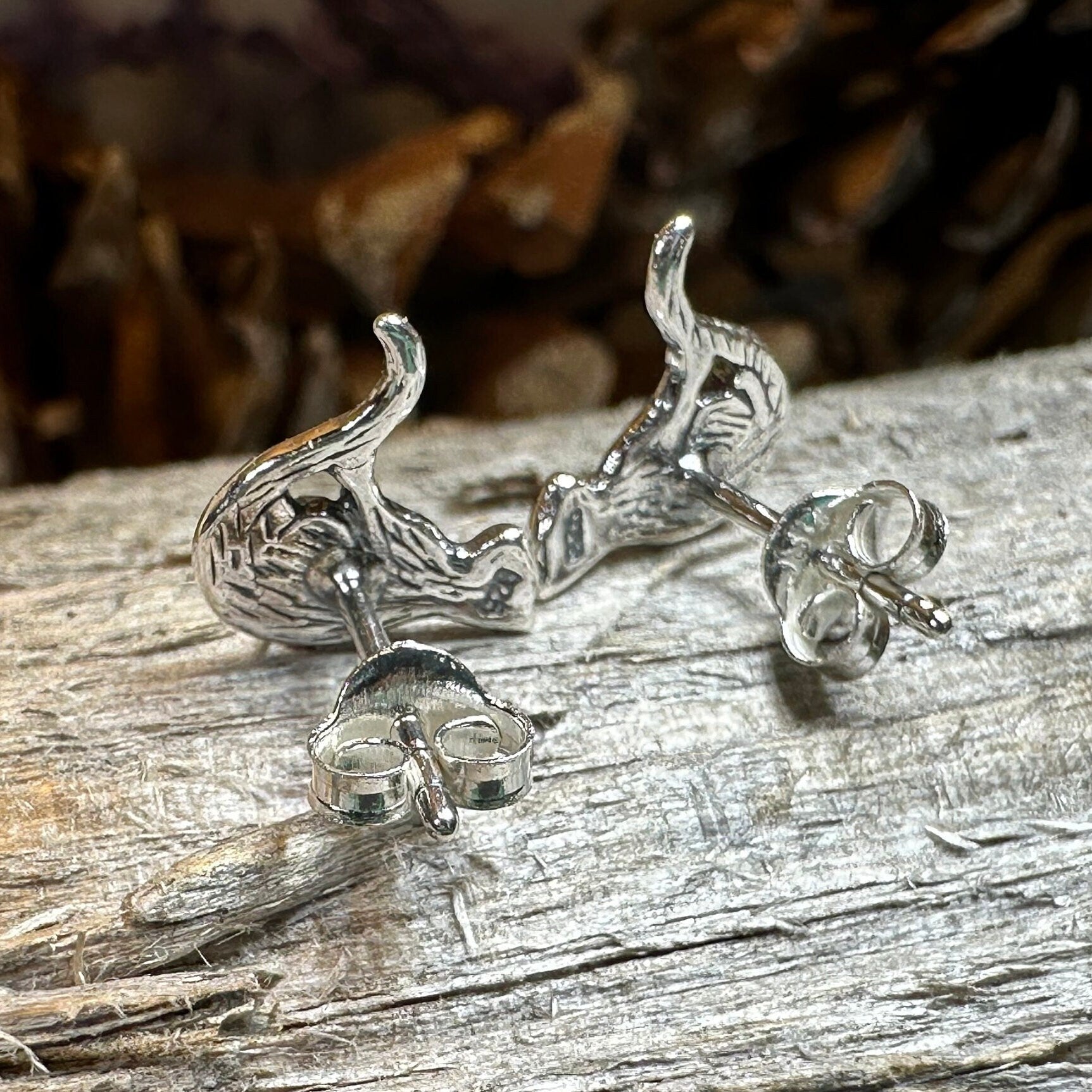 Cat Stud Earrings, Cat Lover Earrings, Animal Jewelry, Cat Mom Gift, Nature Jewelry, Cat Stud Earrings, Girl's Silver Post Earrings