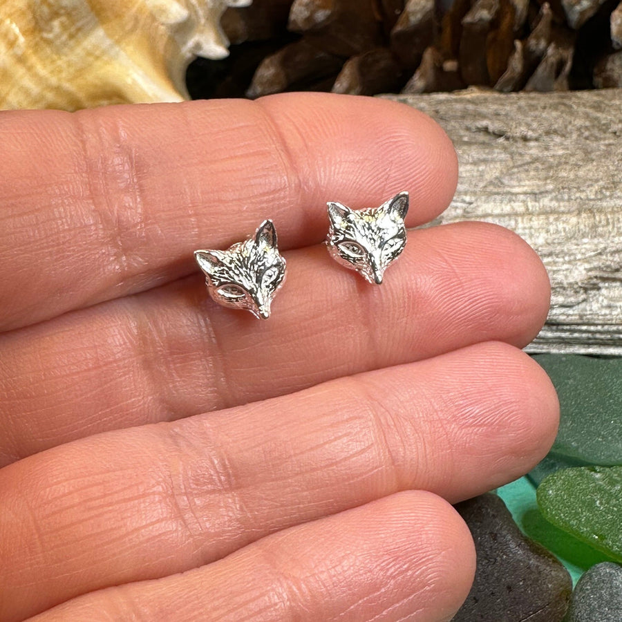 Fox Stud Earring, Vixen Earrings, Silver Post Earrings, Animal Jewelry, Fox Face, Wife Gift, Girlfriend Gift, Woodland Animal, Foxy Lady