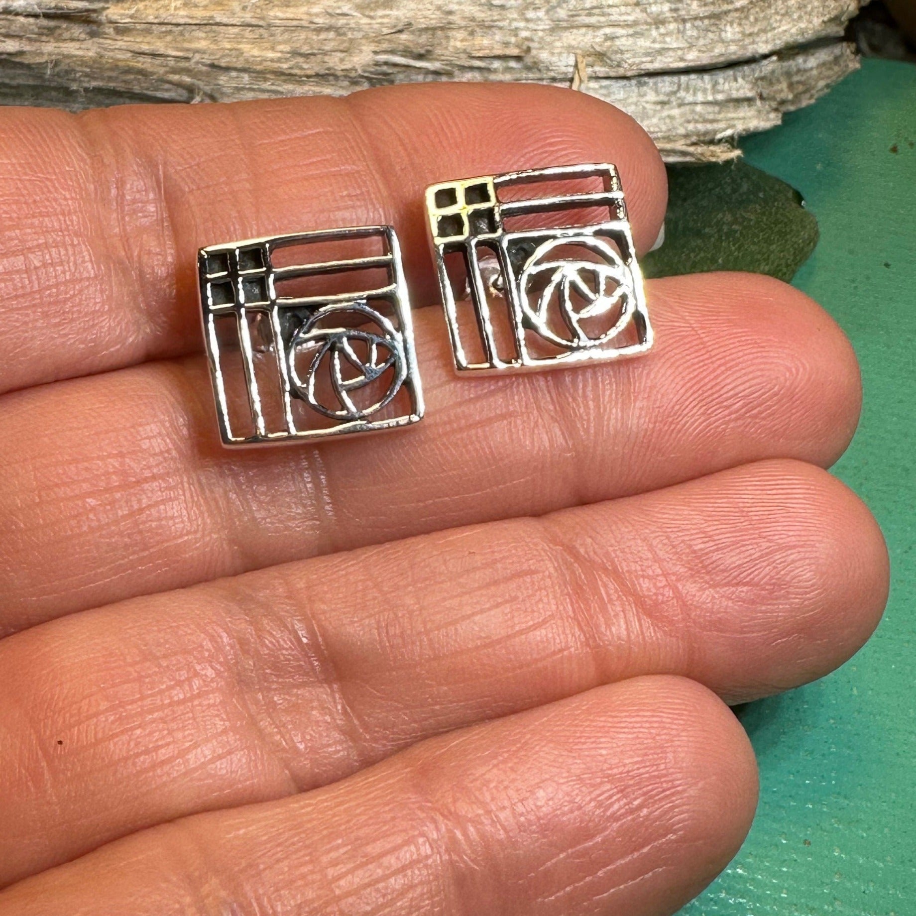 Lacee Mackintosh Rose Post Earrings — view 3