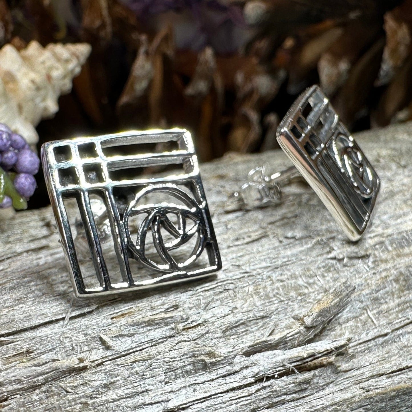 Lacee Mackintosh Rose Post Earrings — view 6