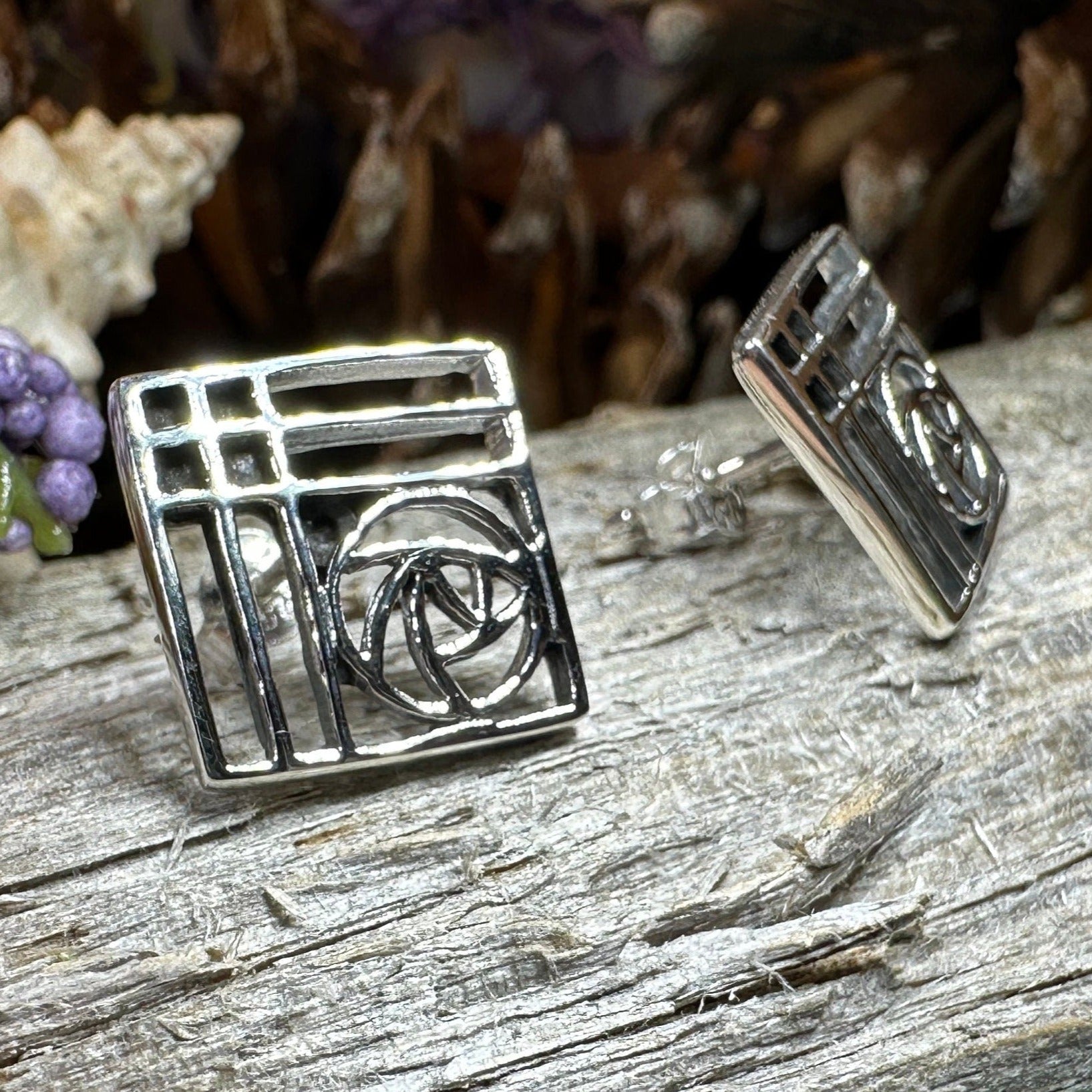 Lacee Mackintosh Rose Post Earrings — view 6