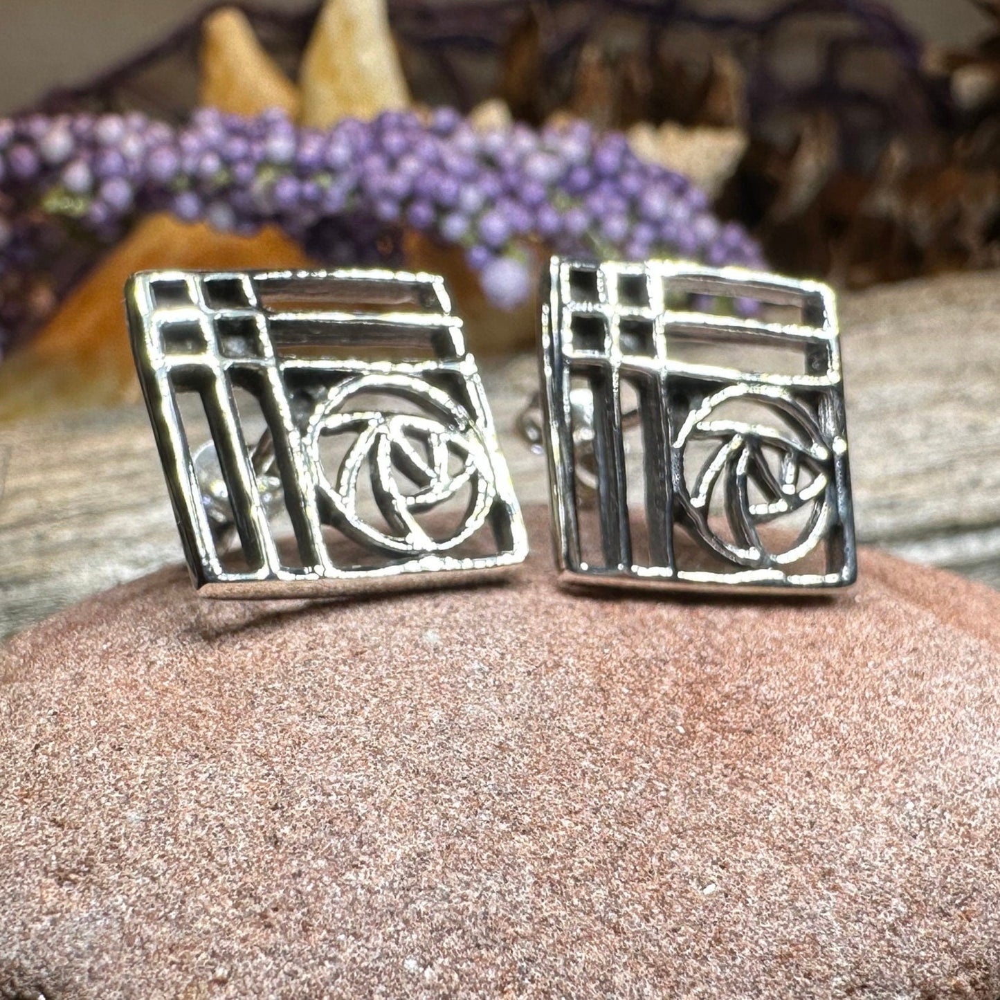 Lacee Mackintosh Rose Post Earrings — view 9