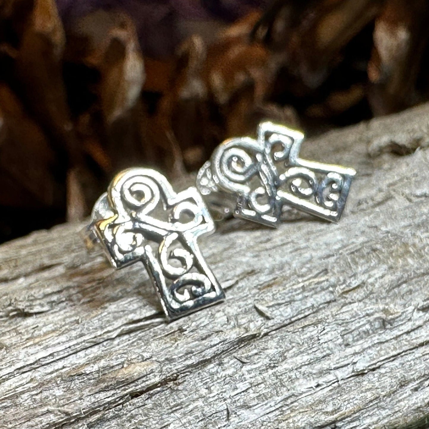 Celtic Cross Earrings, Celtic Post Earrings, First Communion Gift, Girl's Confirmation Gift, Spiritual Gift, Ireland Cross, Religious Gift