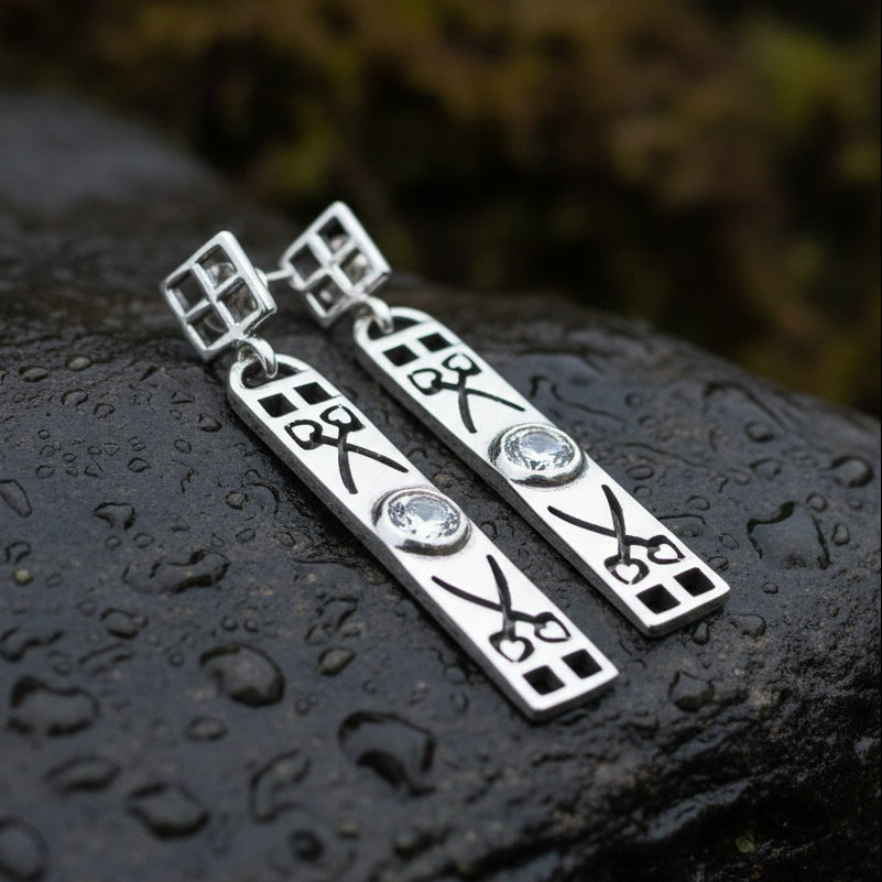 Art Deco Earrings, Scotland Jewelry, Mackintosh Jewelry, Silver Post Earrings, Anniversary Gift, Celtic Earrings, Rose Jewelry, Mom Gift