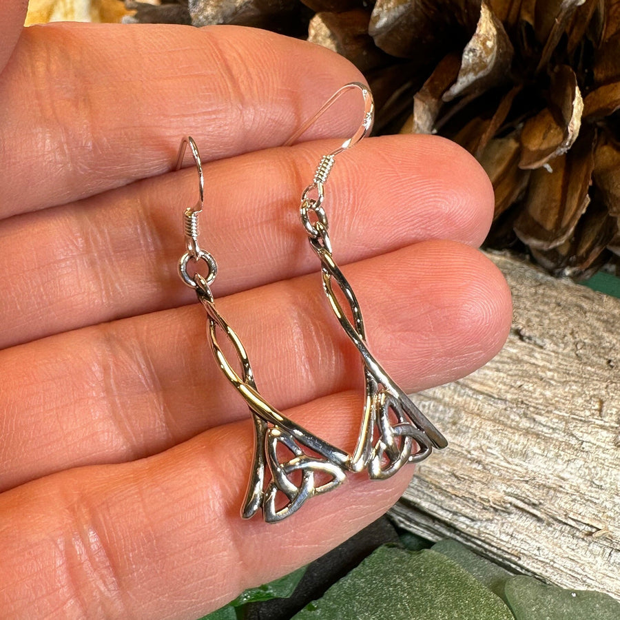 Celtic Knot Earrings, Irish Jewelry, Scotland Jewelry, Ireland Gift, Anniversary Gift, Mom Gift, Wife Gift, Trinity Knot Drop Earrings