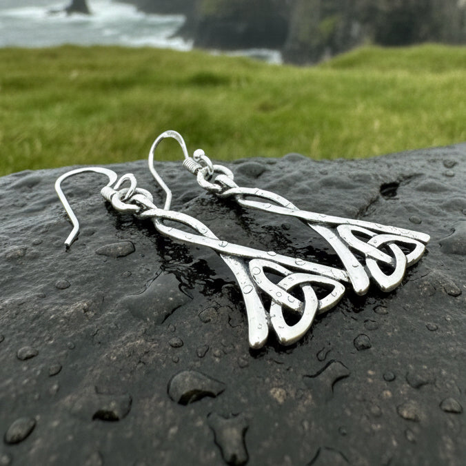 Celtic Knot Earrings, Irish Jewelry, Scotland Jewelry, Ireland Gift, Anniversary Gift, Mom Gift, Wife Gift, Trinity Knot Drop Earrings
