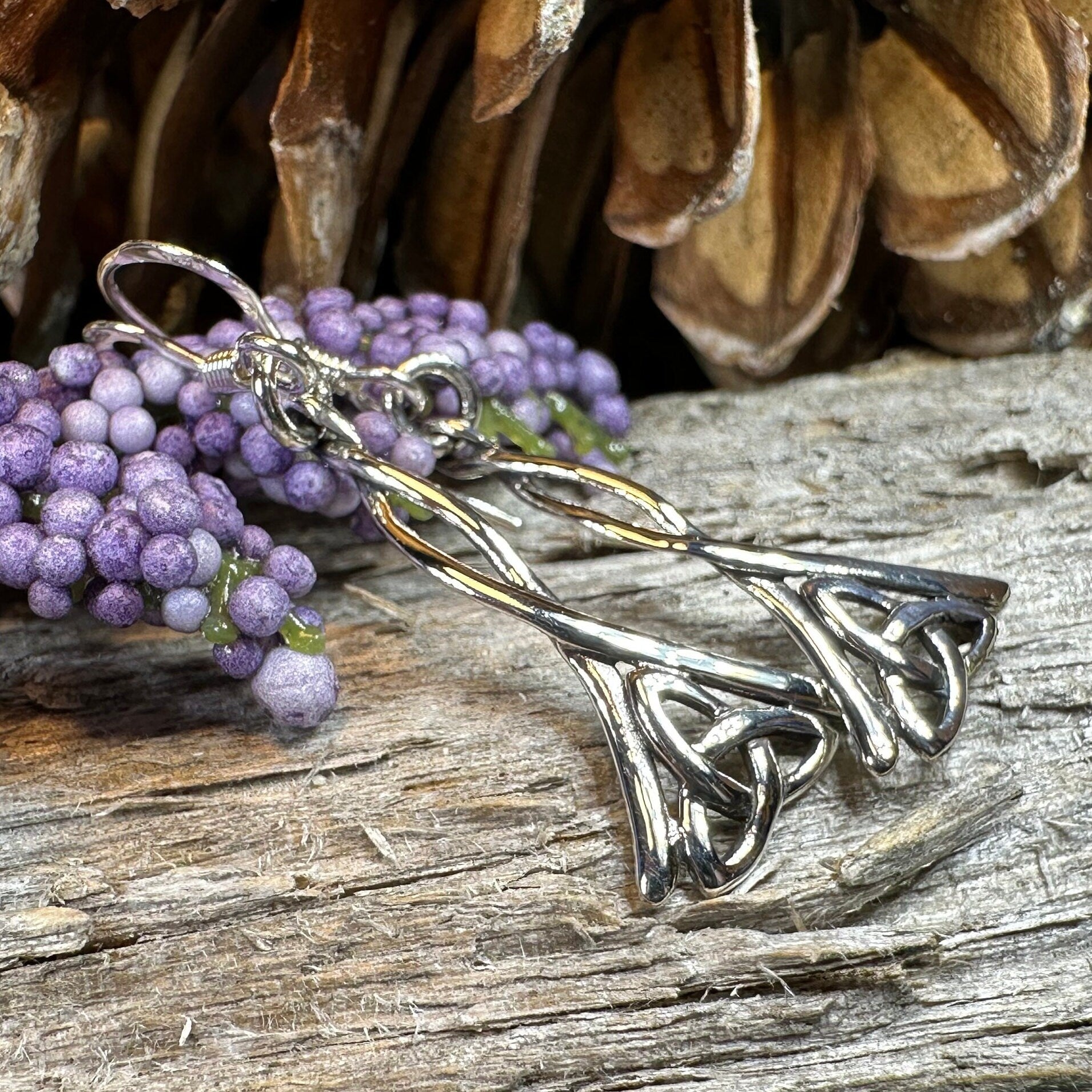 Celtic Knot Earrings, Irish Jewelry, Scotland Jewelry, Ireland Gift, Anniversary Gift, Mom Gift, Wife Gift, Trinity Knot Drop Earrings
