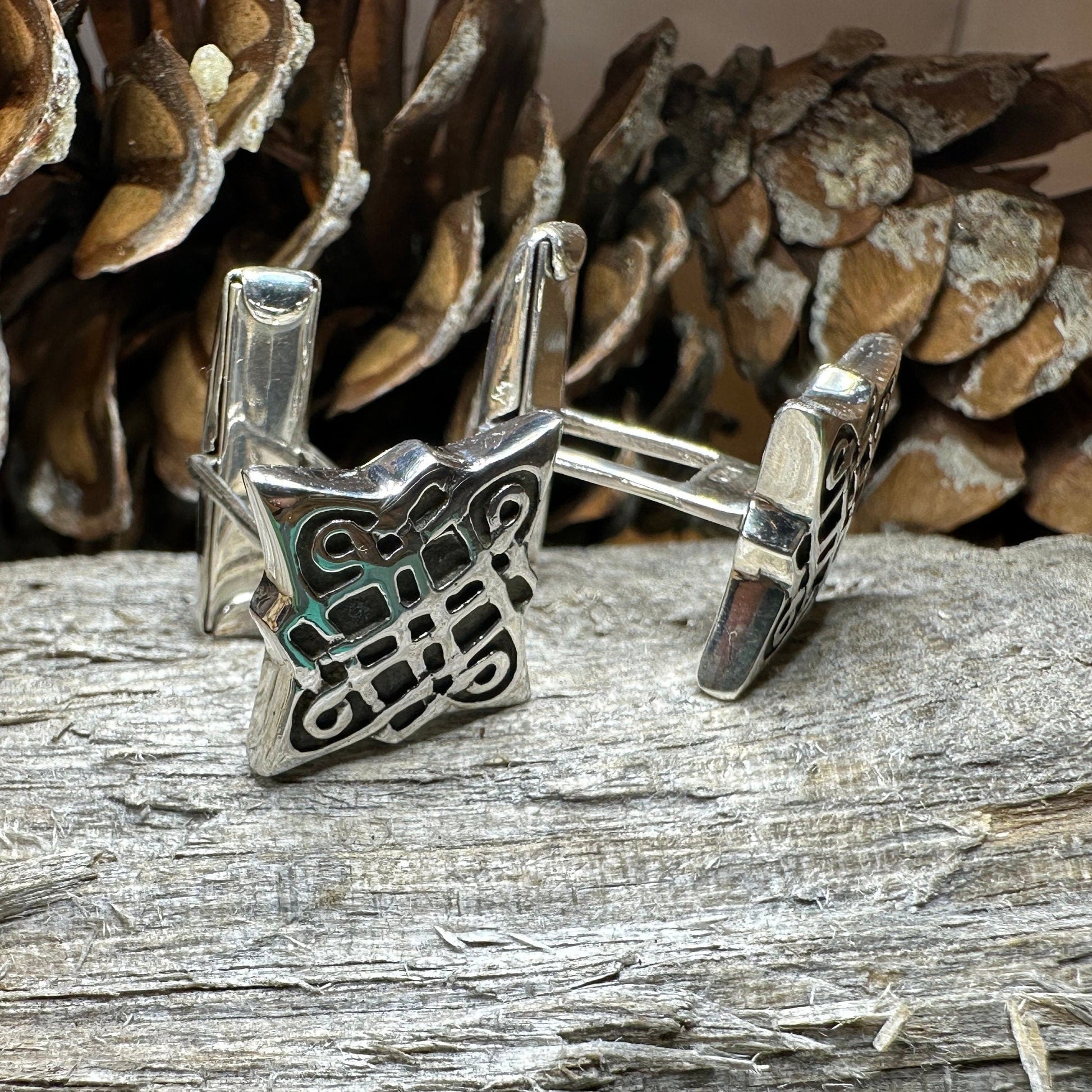 Celtic Knot Cuff Links, Scotland Jewelry, Celtic Jewelry, Dad Gift, Ireland Gift, Groom Gift, Best Man Gift, Sterling Silver, Husband Gift