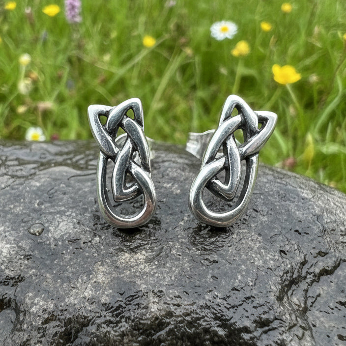 Celtic Knot Stud Earrings, Irish Jewelry, Celtic Jewelry, Anniversary Gift, Bridal Jewelry, Norse Jewelry, Yoga Jewelry, Wiccan Jewelry