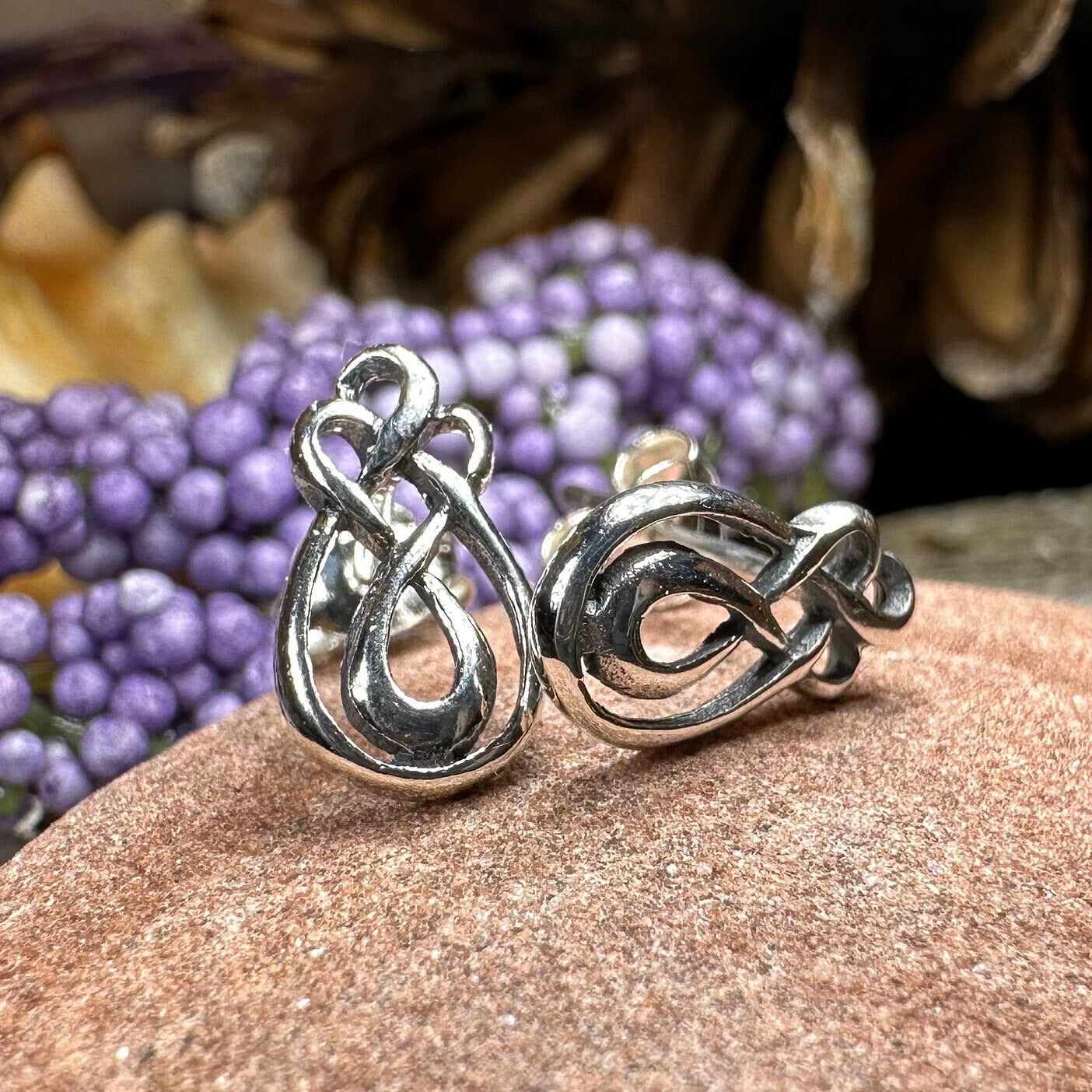 Celtic Knot Stud Earrings, Irish Jewelry, Celtic Jewelry, Anniversary Gift, Bridal Jewelry, Norse Jewelry, Yoga Jewelry, Wiccan Jewelry