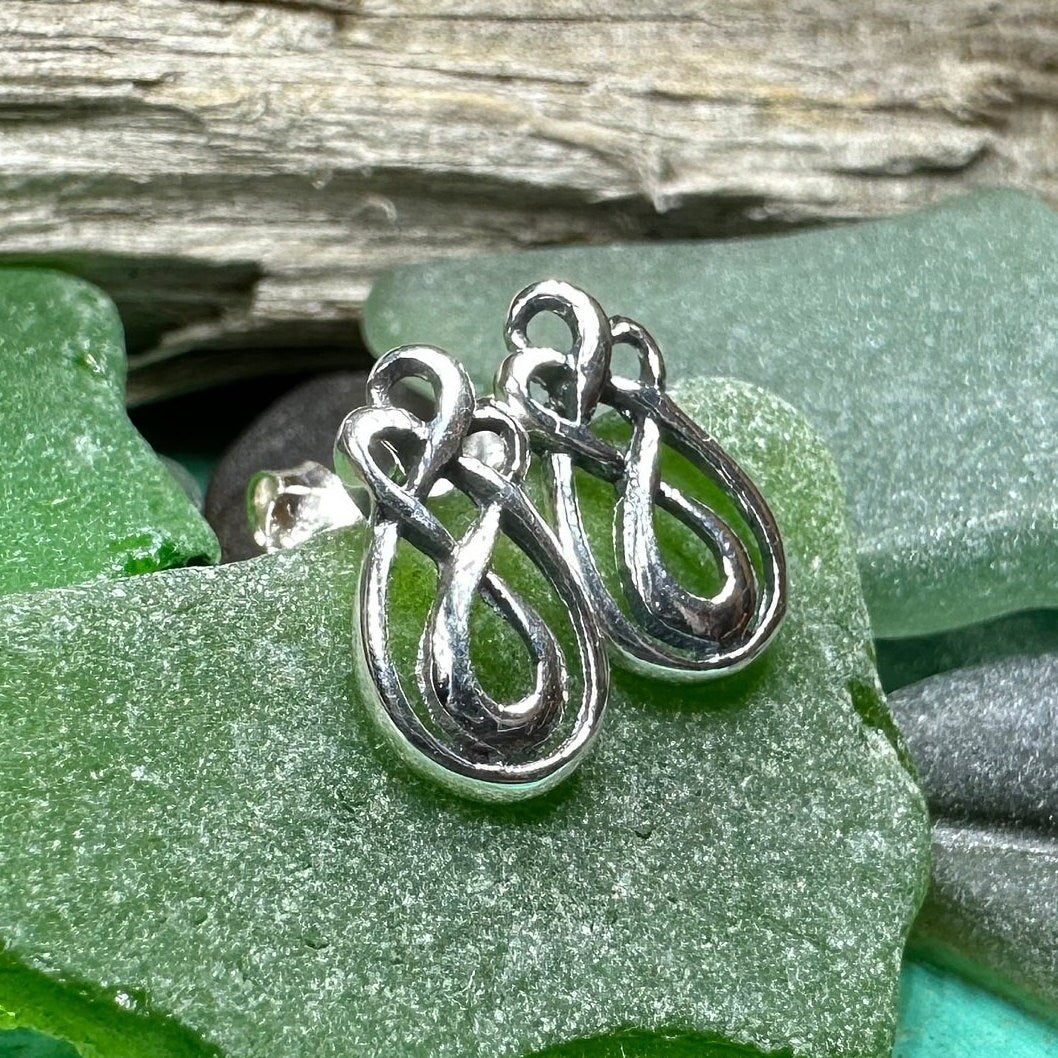 Celtic Knot Stud Earrings, Irish Jewelry, Celtic Jewelry, Anniversary Gift, Bridal Jewelry, Norse Jewelry, Yoga Jewelry, Wiccan Jewelry