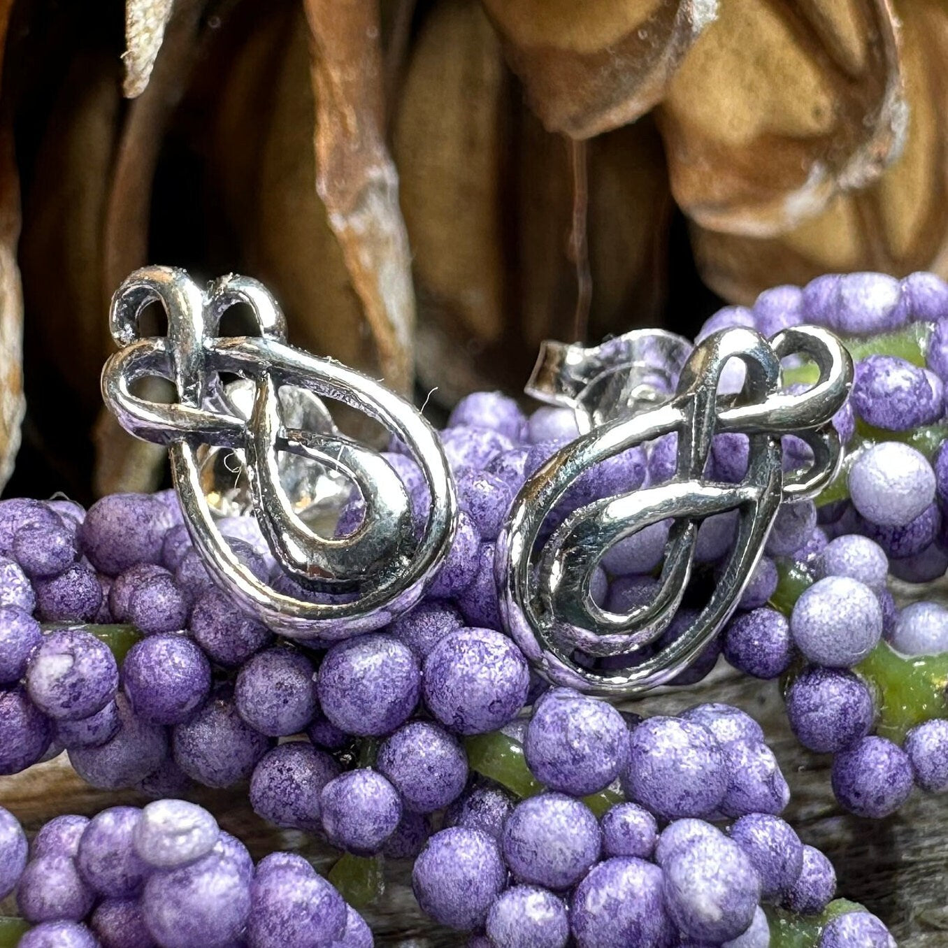 Celtic Knot Stud Earrings, Irish Jewelry, Celtic Jewelry, Anniversary Gift, Bridal Jewelry, Norse Jewelry, Yoga Jewelry, Wiccan Jewelry