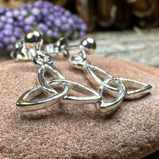 Trinity Knot Earrings, Celtic Knot Jewelry, Irish Jewelry, Celtic Post Earrings, Graduation Gift, Silver Scottish Jewelry, Graduation Gift