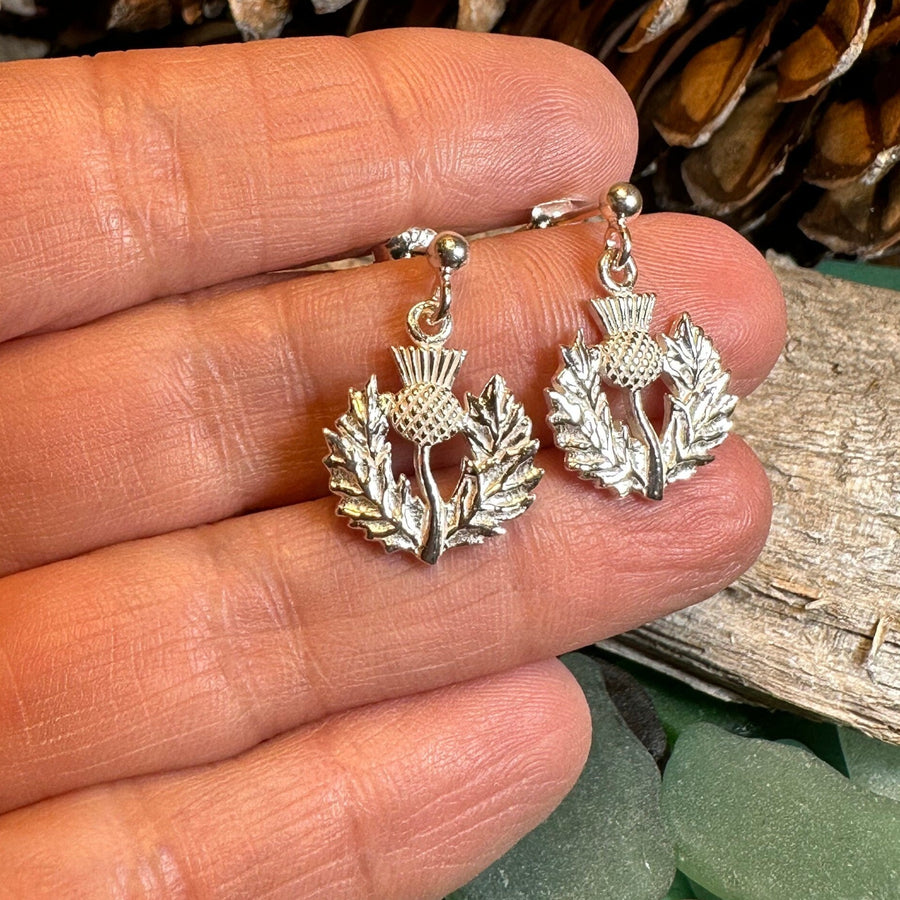 Realistic Thistle Earrings, Celtic Jewelry, Scotland Jewelry, Outlander Jewelry, Nature Jewelry, Thistle Jewelry, Post Earrings, Wife Gift