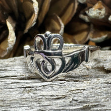 Load image into Gallery viewer, Claddagh Ring, Celtic Ring, Irish Ring, Promise Ring, Celtic Knot Ring, Irish Dance Gift, Anniversary Gift, Luckenbooth Ring, Boho Ring
