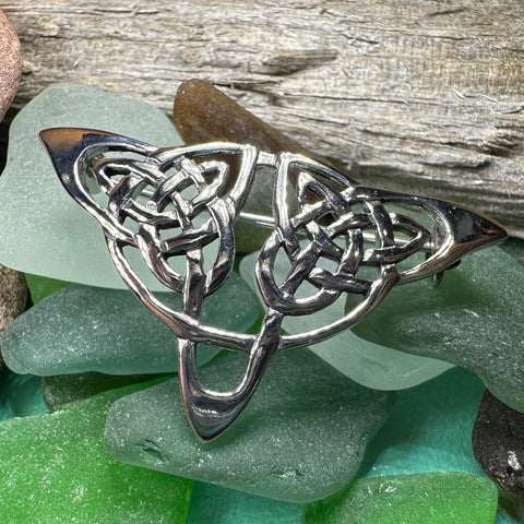 Load image into Gallery viewer, Celtic Knot Brooch, Celtic Jewelry, Irish Pin, Silver Ireland Pin, Girlfriend Gift, Wife Gift, Scarf Pin, Scottish Brooch, Scotland Pin
