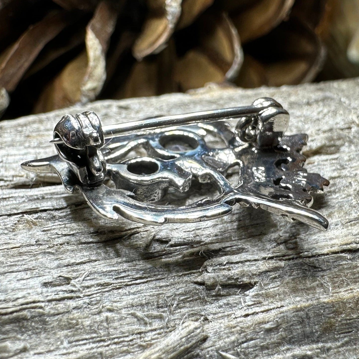 Luckenbooth Brooch, Scotland Jewelry, Celtic Brooch, Bridal Jewelry, Amethyst Pin, Anniversary Gift, Wife Gift, Luckenbooth Pin, Mom Gift