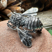 Load image into Gallery viewer, Bee Booch, Nature Jewelry, Silver Insect Pin, Anniversary Gift, Outlander Jewelry, Insect Jewelry, Honey Bee Jewelry, Realistic Bee Pin
