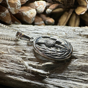 Thistle Necklace, Scotland Jewelry, Scottish Pendant, Anniversary Gift, Silver Celtic Jewelry, Gift for Her, Flower Jewelry, Girlfriend Gift