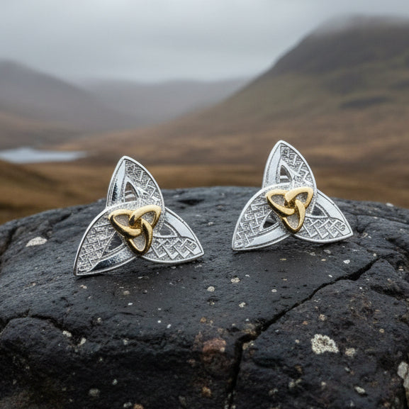 Trinity Knot Earrings, Celtic Knot Stud Earrings, Celtic Jewelry, Anniversary Gift, Irish Jewelry, Graduation Gift, Wiccan Scotland Jewelry