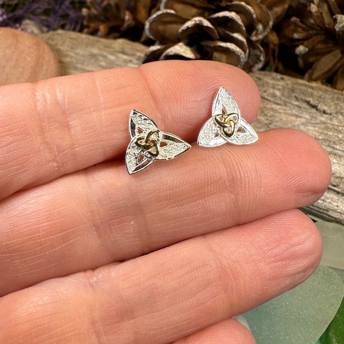 Trinity Knot Earrings, Celtic Knot Stud Earrings, Celtic Jewelry, Anniversary Gift, Irish Jewelry, Graduation Gift, Wiccan Scotland Jewelry