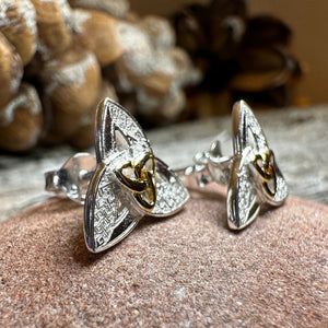 Trinity Knot Earrings, Celtic Knot Stud Earrings, Celtic Jewelry, Anniversary Gift, Irish Jewelry, Graduation Gift, Wiccan Scotland Jewelry