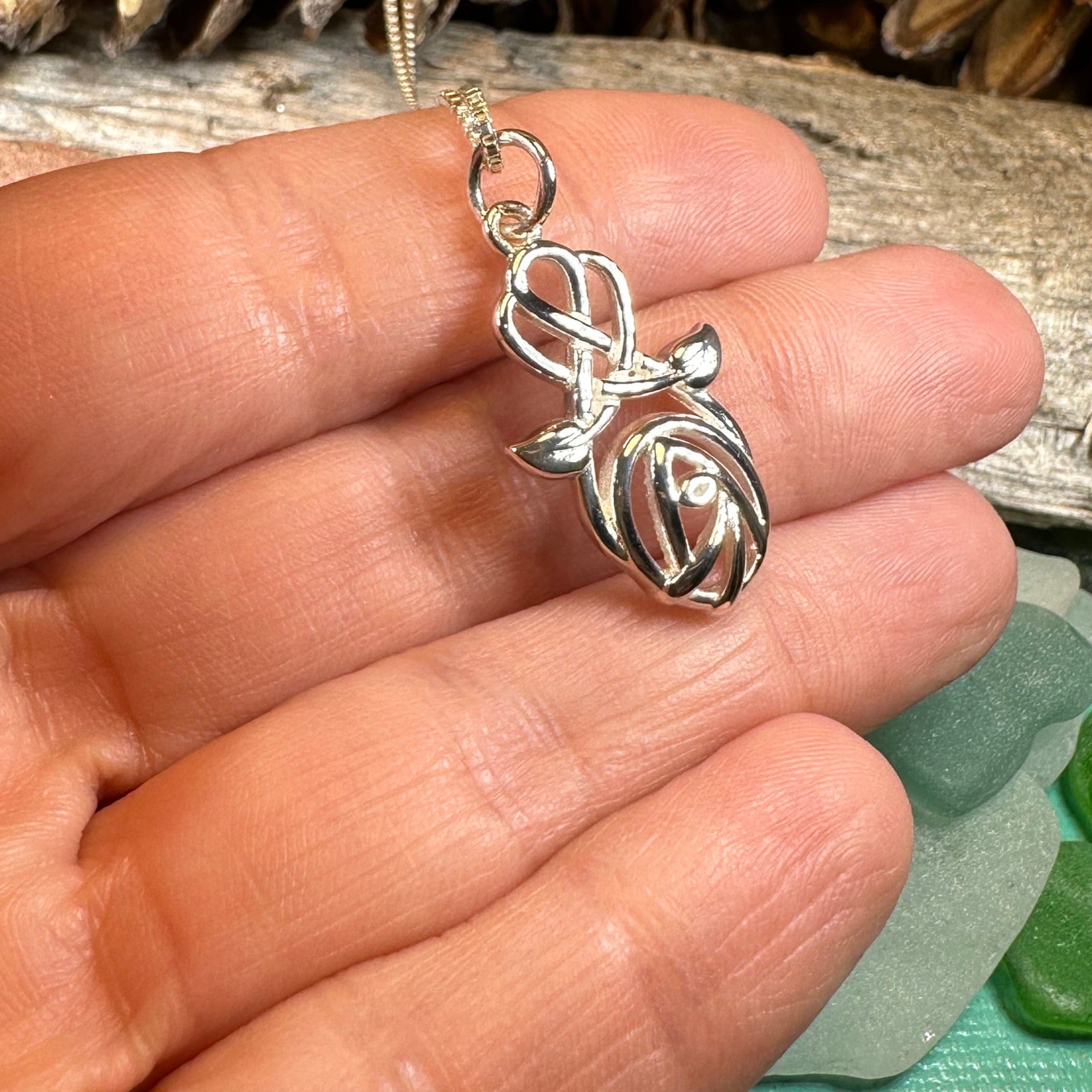 Mackintosh Rose Necklace, Scotland Jewelry, Celtic Jewelry, Rose Jewelry, Art Deco Pendant, Anniversary Gift, Scottish Necklace, Wife Gift