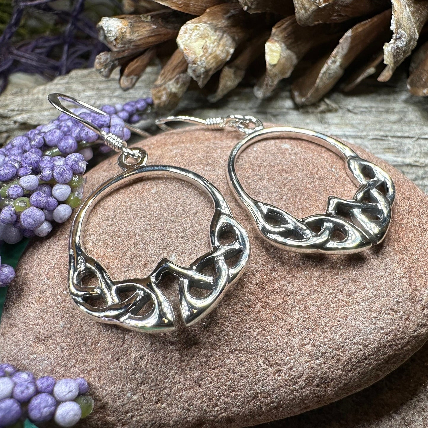 Celtic Knot Earrings, Irish Jewelry, Silver Celtic Jewelry, Mom Gift, Anniversary Gift, Scottish Jewelry, Wife Gift, Love Knot Jewelry