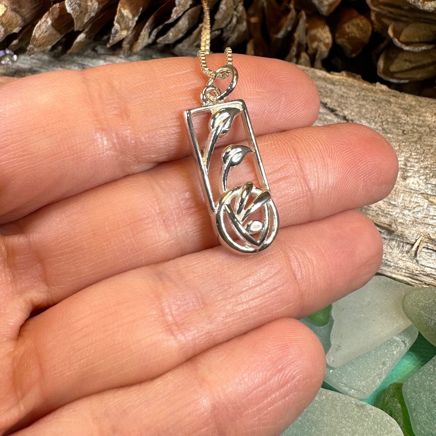 Mackintosh Rose Necklace, Scotland Jewelry, Celtic Jewelry, Rose Jewelry, Art Deco Pendant, Anniversary Gift, Scottish Necklace, Wife Gift