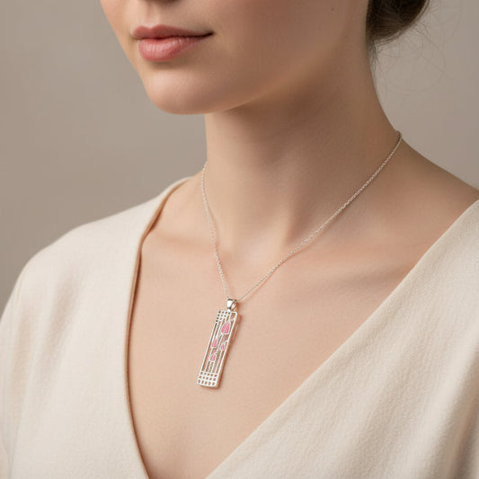 Mackintosh Rose Necklace, Scotland Jewelry, Celtic Jewelry, Rose Jewelry, Art Deco Pendant, Anniversary Gift, Scottish Necklace, Wife Gift