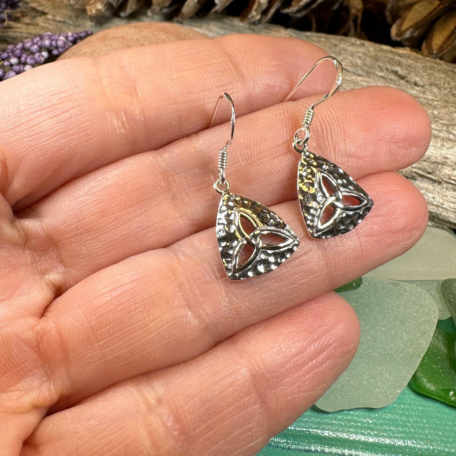 Trinity Knot Earrings, Celtic Jewelry, Irish Jewelry, Celtic Knot Jewelry, Scottish Earrings, Wife Gift, Silver Dangle Earrings, Pagan Gift