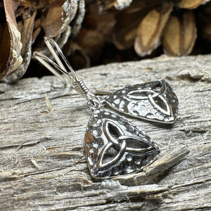 Trinity Knot Earrings, Celtic Jewelry, Irish Jewelry, Celtic Knot Jewelry, Scottish Earrings, Wife Gift, Silver Dangle Earrings, Pagan Gift