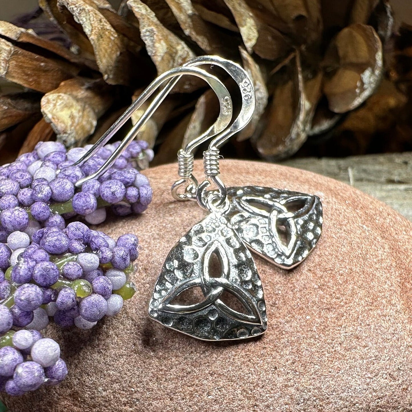 Trinity Knot Earrings, Celtic Jewelry, Irish Jewelry, Celtic Knot Jewelry, Scottish Earrings, Wife Gift, Silver Dangle Earrings, Pagan Gift
